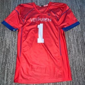 Spear Strong Jersey Number 1 Size Medium Red Athletic Performance Sports‎ Shirt